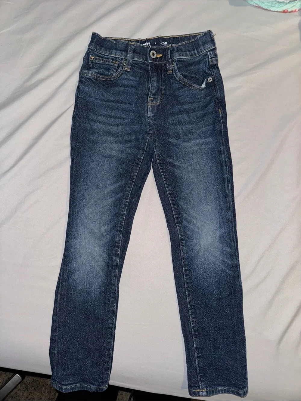 Old Navy Navy Blue Kids Straight-Leg Jeans